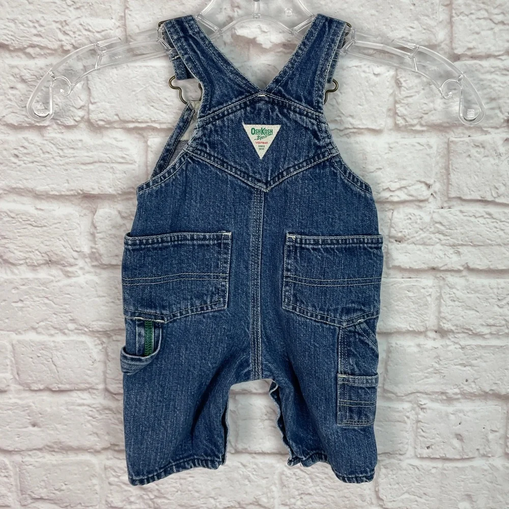 VTG OshKosh Blue Irish Lucky Clover Overalls 0-3 Months